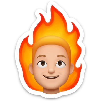 a emoji iphone happy and fire sticker