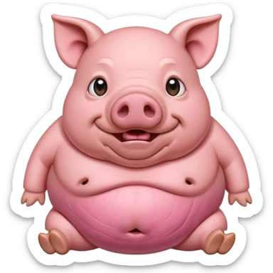 pig with a big stomach sticker