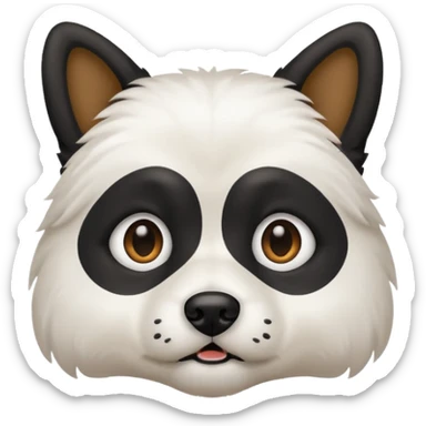 dog white with black face and not hair sticker