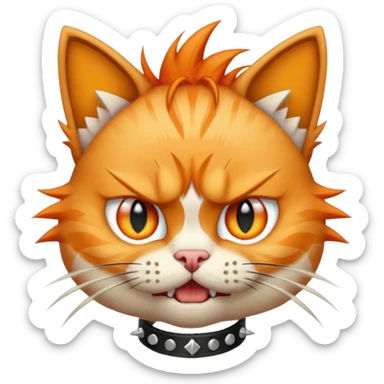 create an emoji of a punk rock cat sticker