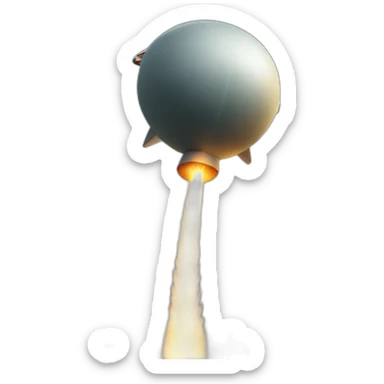 A missile falling to earth sticker