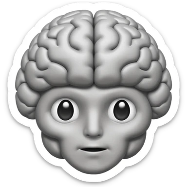 A brain with a relaxed face  sticker