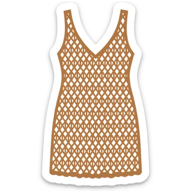 flat vector crochet swim coverup dress sticker