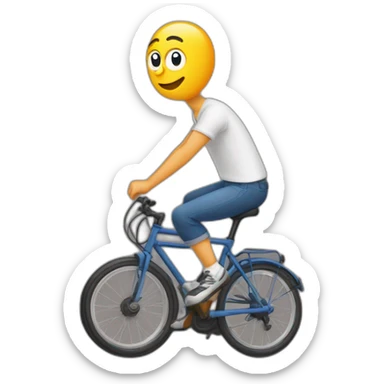 Éric zemour sur un 🚲 en faisant un signe de la main sticker