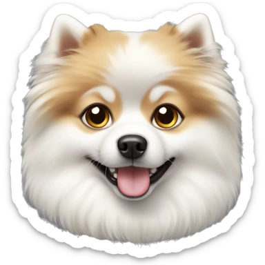 White Pomerian dog sticker