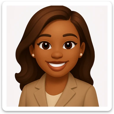 turn the second man in emoji style of the 1st image, match the facial features and match dressing style of the 2nd image, she is wearing suit sticker