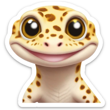 leopard gecko yellow and peach  sticker