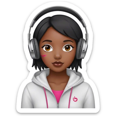 black girl with beats  sticker