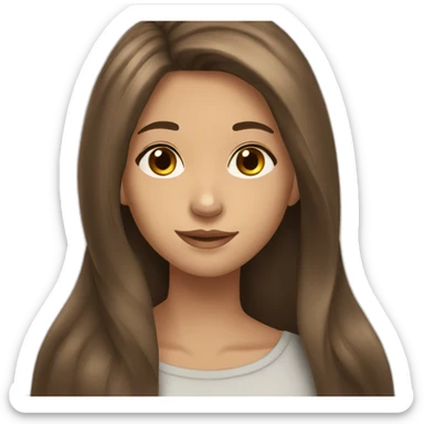 13 year old Girl with long brown hair, brown eyes sticker