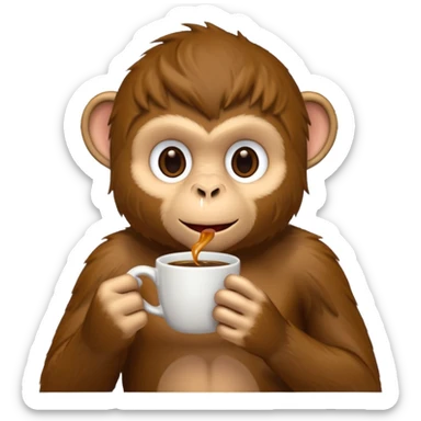 profile monkey sipping coffee  sticker