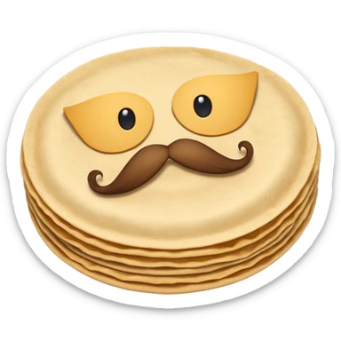 a flock of flying tortillo with a  mustache, no handlebar corners on the mustache sticker