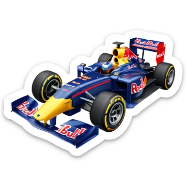 Um carro de fórmula 1 da rede Bull de 2010 com o número 5 no carro sticker