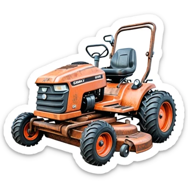 pencil drawing of a gravely mower sticker