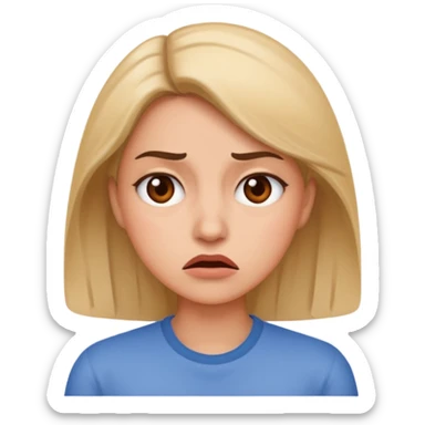 make her look irritated  sticker