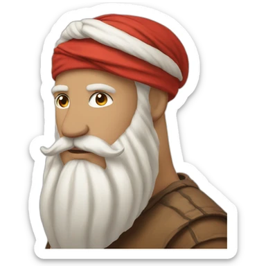 red white turban and brown beard white male sticker