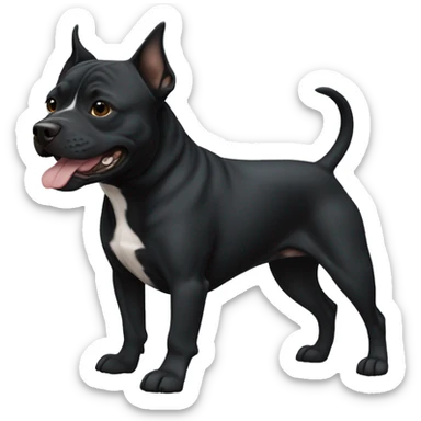 black staffordshire terrier in wind sticker