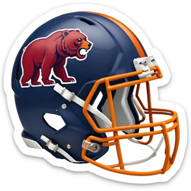 The Washington commanders football helmet and the Chicago Bears football helmet facing each other sticker