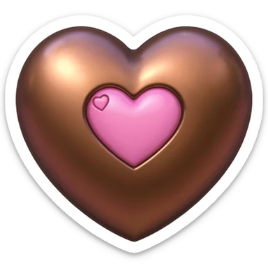 bronze heart with a pink mini heart inside of it  sticker