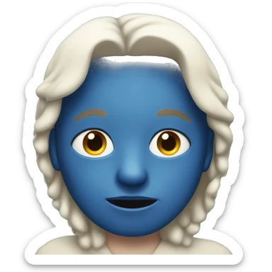 Blue emoji with stars in their eyes sticker