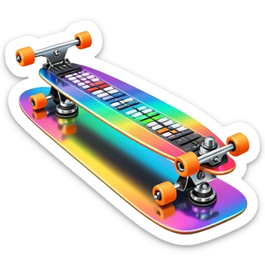 A longboard DJ mixer with faders, EQ knobs, and colorful LEDs.
 sticker