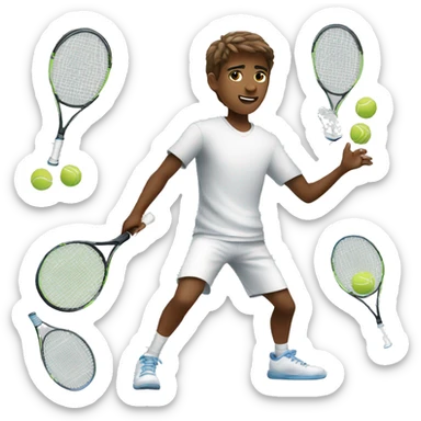 Tennis sport boy sticker