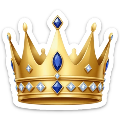king crown gold diamonds sapphire  sticker