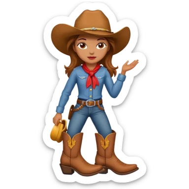 cowgirl with red boots sticker