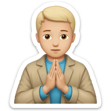 make praying man emoji looks exactly using default iphone emoji icons like man, and pray hands sticker