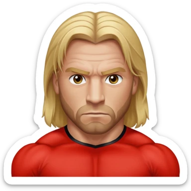 Triple H with hazel eyes, long blonde hair sticker