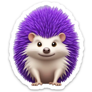A purple hedgehog who wears a cool hat and wear shoes  sticker