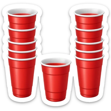red beer pong cup sticker