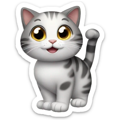 Cat saying goodbye sticker