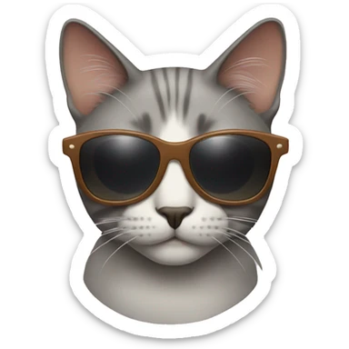 Cat with sunglasses sticker