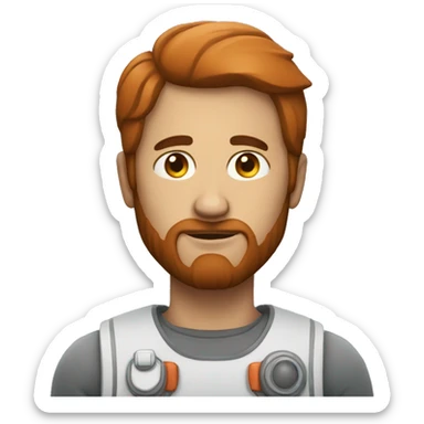 A man with a mars sticker