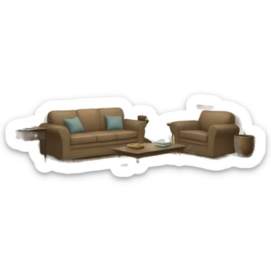 Room with sofa  sticker