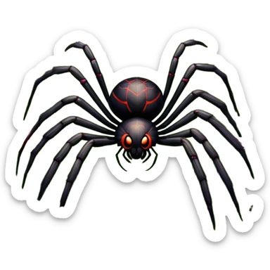 Huge spider sitting on grass with flowers, surrounded by a lush meadow. Detailed legs and body, with soft natural lighting enhancing its texture. Calm, serene background with vibrant greenery and a clear sky. Transparent background. sticker