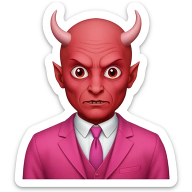 devil uncle bald in pink outfit sticker