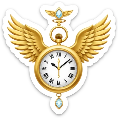 Emoji del signo Lúmiar: un reloj luminoso con alas, colores dorado y blanco, estilo minimalista, sensación de claridad, intuición y calma.”
 sticker