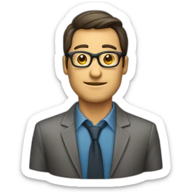 Hombre con gafas gerentf de proyecto IT sticker