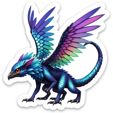 Dark edgy exotic painted Fakémon-Pokémon-Trico-Vernid-creature sticker