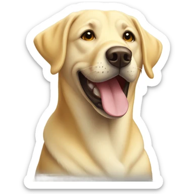 Yellow lab smiling sticker