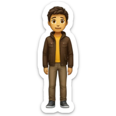 jeune homme brun sticker