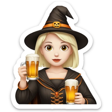 Halloween with beer sticker