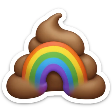 rainbow poop sticker
