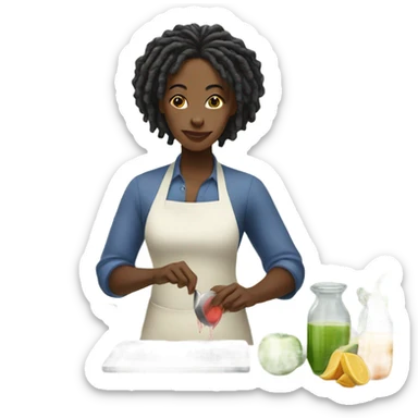 Black lady with locs juicing sticker