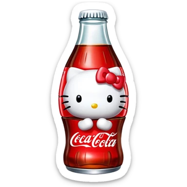 Coca cola hello kitty sticker