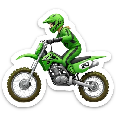 green kawasaki 250 dirt bike sticker