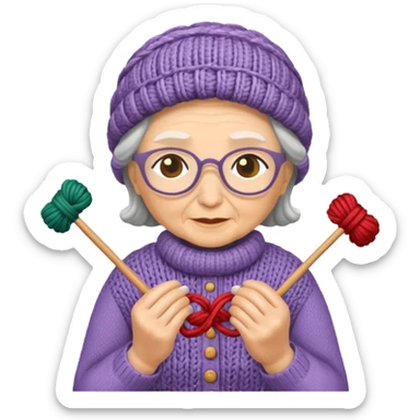 knitting grandma sticker