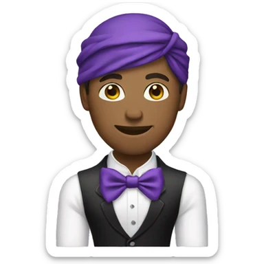 Guy in tuxedo wearing a purple bandana sticker