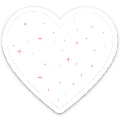 Modify the heart with a night sky gradient to red night theme with a red gradient, more stars, and a soft glow. Remove the background entirely  sticker